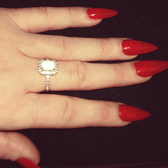 Opal and sapphire ring in sterling silver - Picture 6 of 7